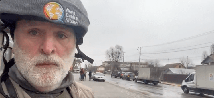 On our way to Bucha & Irpin again! We @WCKitchen have 2 trucks filled with 5,000 kilos of food…plus 600 hot meals from a WCK restaurant in Kyiv. We are meeting the Mayor to escort us & make sure everyone is safe…There is huge food need & curfew starts soon! #ChefsForUkraine 🇺🇦