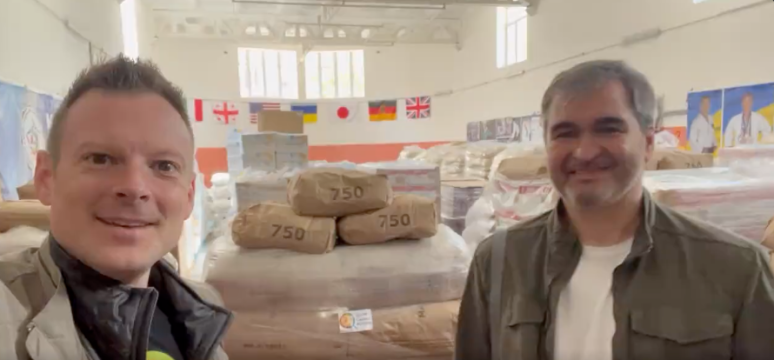 UPDATE from the city of Odesa in Ukraine! @natemook is with Deputy Mayor Sergiy Tetukhin at one of the many district warehouses here (food is spread out so there isn’t one target), which WCK has filled over the past months as Odesa continues to be under attack. #ChefsForUkraine