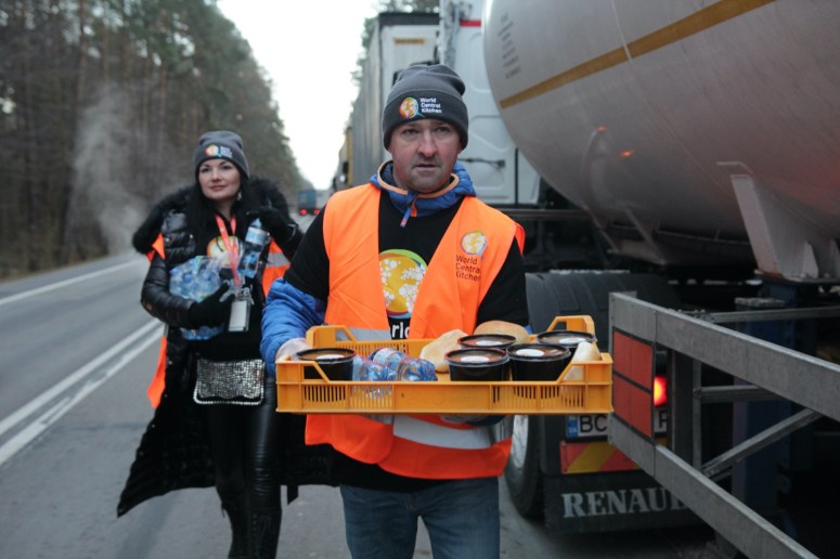 Maciej & Sylwia run a restaurant in Poland near the border where a blockade is preventing many truck drivers from reentering Ukraine. They’re serving warm bowls of soup to help drivers deal with freezing temps. Maciej has worked in loading docks & knows many drivers personally.